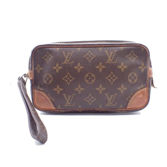 LOUIS VUITTON Marly Dragonne PM Clutch Hand Bag Monogram Leather M51827 04EF462 - Picture 1 of 14